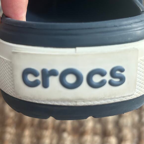 Crocs Crocband Clog Navy White Men\'s 13 Slip On Comfort Sandals EUC main image 6